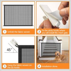 Dog Mesh Gate, black, Medium